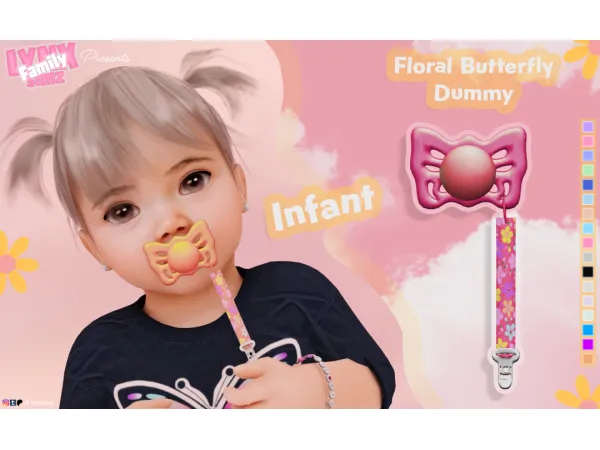 Alpha Butterfly Dummy Pacifier Infant by lynxsimzfamily - The Sims 4 Custom Content