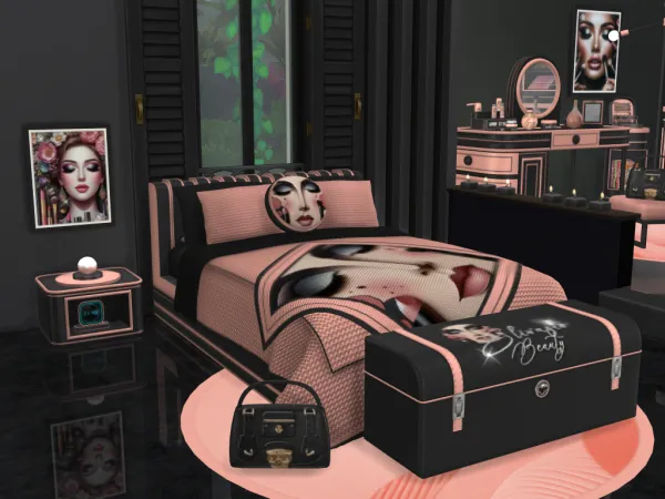 Alpha Glivasio bedroom set - The Sims 4 Custom Content