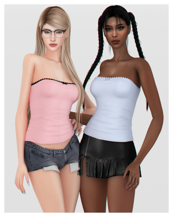 Alpha Livi Tube Top by simsfinds - The Sims 4 Custom Content