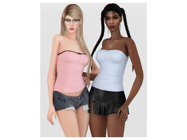 Alpha Livi Tube Top by backtrackcc - The Sims 4 Custom Content