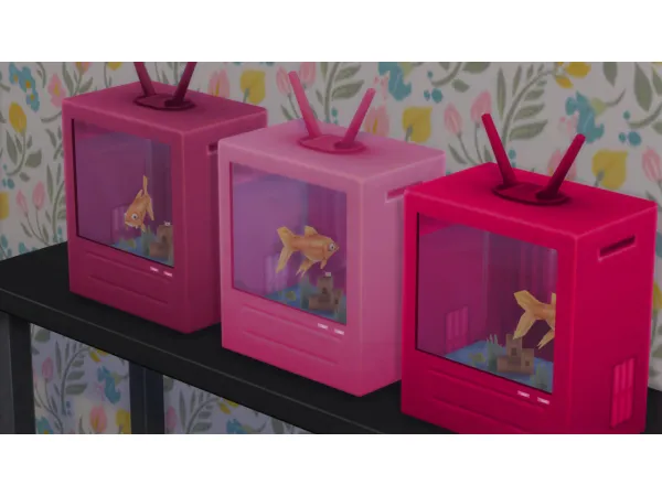 Maxis Match AquaTV (TV converted to fish tank) by fishfromvenus - The Sims 4 Custom Content
