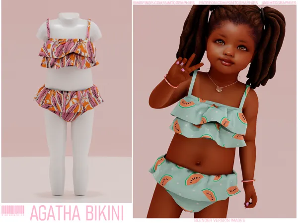 Alpha Agatha Bikini (Toddler version) by simtographies - The Sims 4 Custom Content