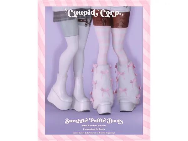 Alpha cuupid corp snuggle puffle boots - The Sims 4 Custom Content