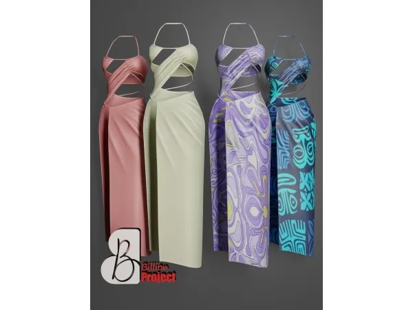 Sims 4 BillionProject-Angela Long Dress