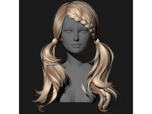 Alpha SSalon hair 53 - The Sims 4 Custom Content