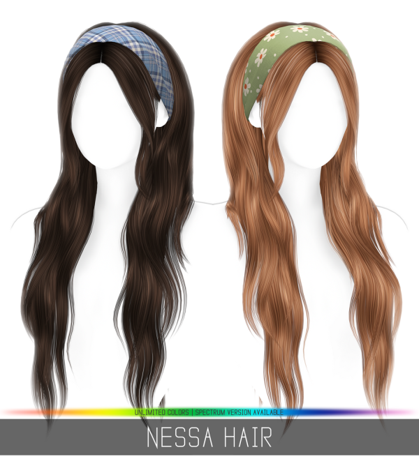 Alpha NESSA HAIR by simsfinds - The Sims 4 Custom Content