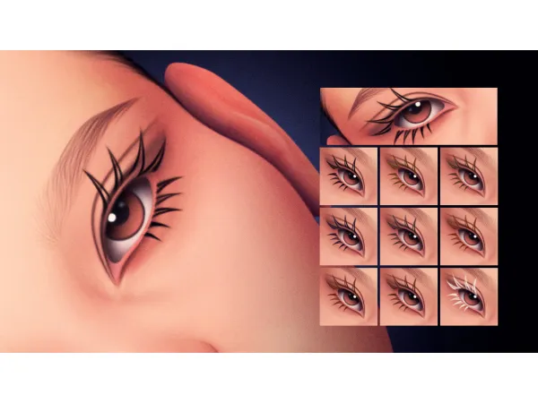Alpha Defined 2D Eyelashes MC10 by Cosimetic - The Sims 4 Custom Content