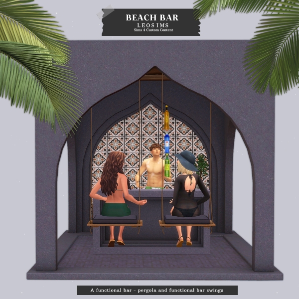 Maxis Match Functional Beach Bar by leosims4cc - The Sims 4 Custom Content