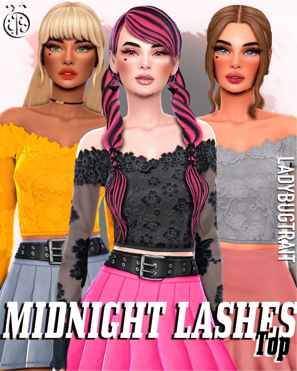 Maxis Match Midnight Lashes Top by ladybugtrait - The Sims 4 Custom Content