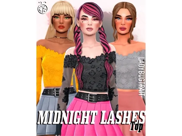 Maxis Match Midnight Lashes Top - The Sims 4 Custom Content
