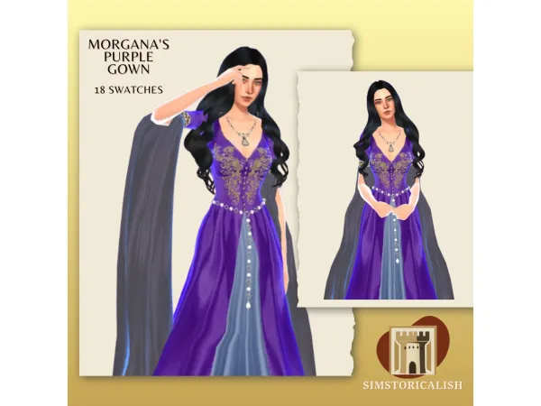 Maxis Match Morgana's purple gown by simstoricalish - The Sims 4 Custom Content