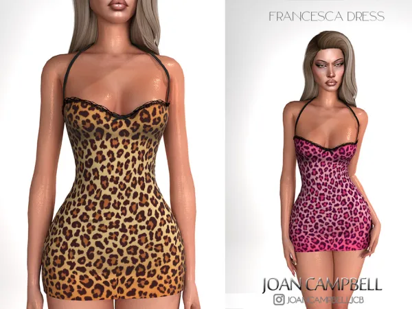 Alpha FRANCESCA DRESS by Joan_Campbell_Beauty_ - The Sims 4 Custom Content