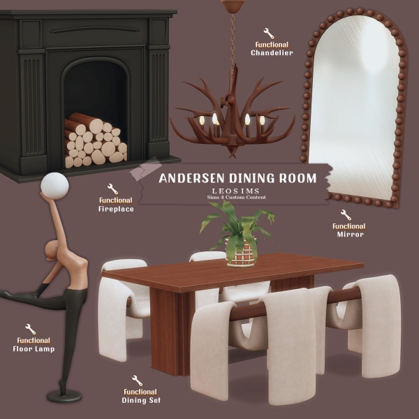 Maxis Match Andersen Dining Room by leosims4cc - The Sims 4 Custom Content
