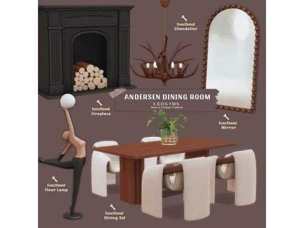 Maxis Match Andersen Dining Room - The Sims 4 Custom Content