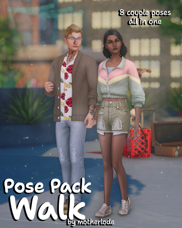 Mix Pose Pack Walk by simsfinds - The Sims 4 Custom Content