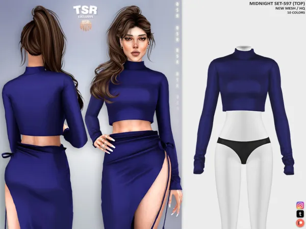 Alpha MIDNIHGT SET 597 (TOP) BD1524 tr by busra - The Sims 4 Custom Content