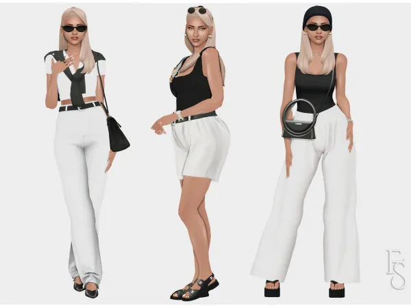 Maxis Match Monochromatic Everyday Outfits by farfallasims - The Sims 4 Custom Content
