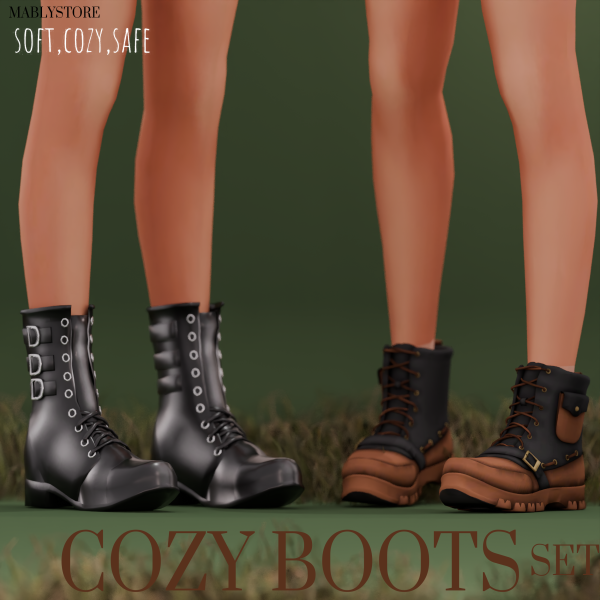 Alpha COZY BOOTS SET by simsfinds - The Sims 4 Custom Content