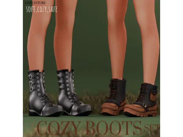 Alpha COZY BOOTS SET by Mably - The Sims 4 Custom Content