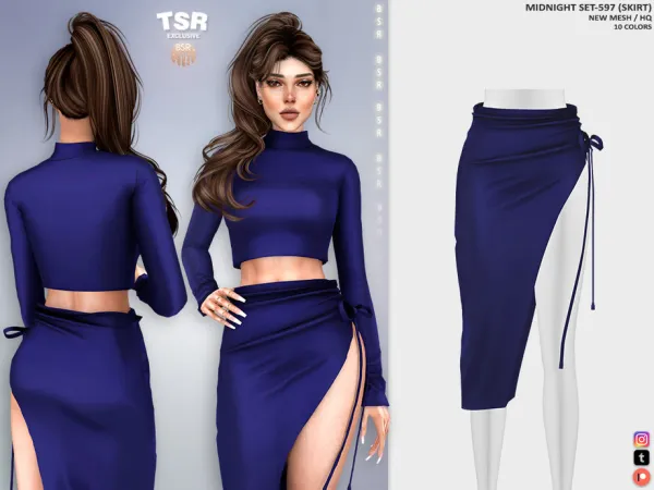 Alpha MIDNIGHT SET 597 (SKIRT) BD1525 tr by busratr - The Sims 4 Custom Content