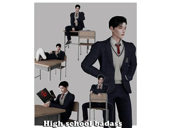 Mix High school badass by Meow_creator - The Sims 4 Custom Content