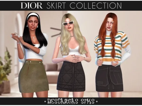 Alpha DIOR Skirt Collection - The Sims 4 Custom Content