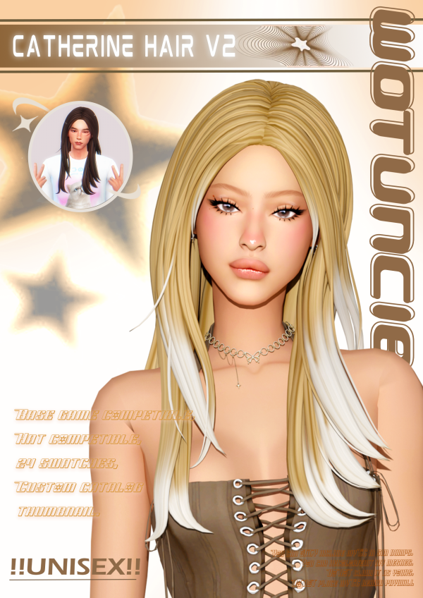 Maxis Match Catherine Hair V2 by simsfinds - The Sims 4 Custom Content