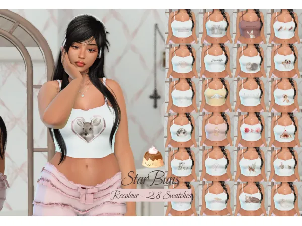 Alpha Top Recolour by Starsimsz - The Sims 4 Custom Content