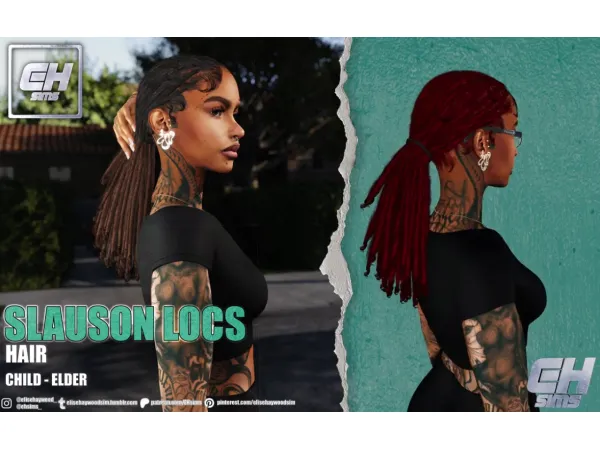 Alpha Slauson LOCS Hair by EHsims - The Sims 4 Custom Content