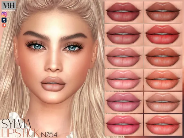 Alpha Sylvia Lipstick N264 - The Sims 4 Custom Content