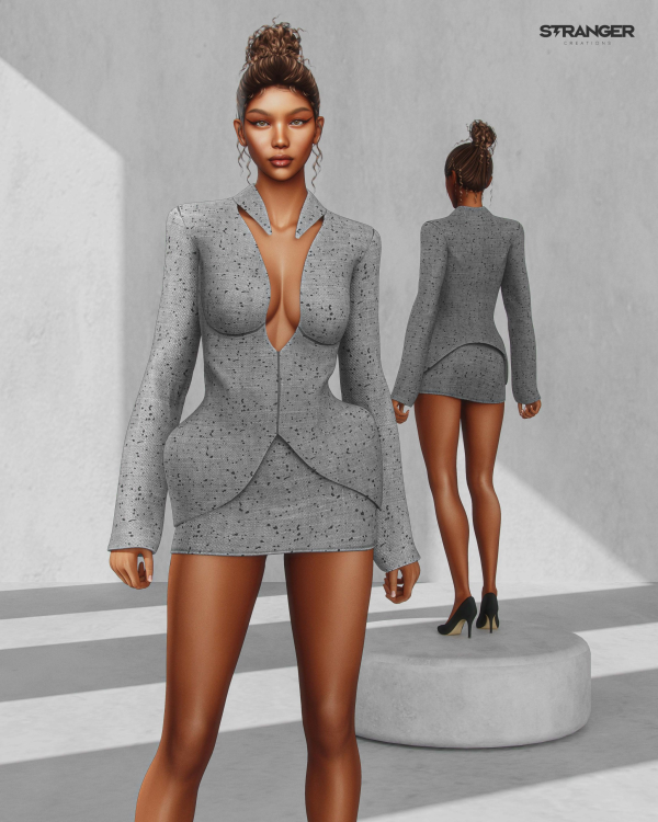 Alpha Mugler SS25 by stranger - The Sims 4 Custom Content