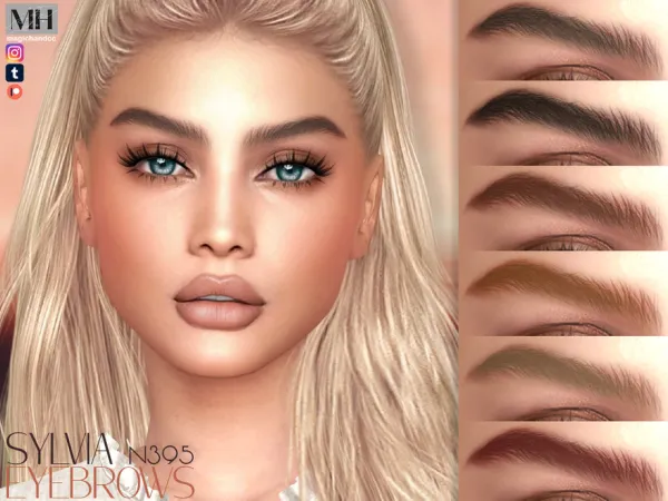 Alpha Sylvia Eyebrows N395 by magichandcc - The Sims 4 Custom Content