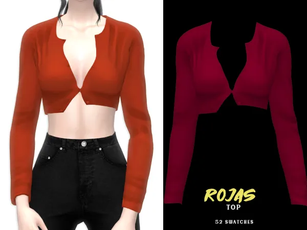 Maxis Match Rojas Top - The Sims 4 Custom Content