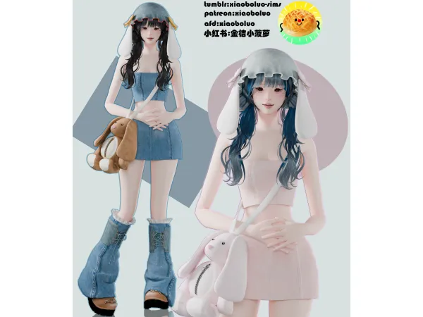 [Xiaoboluo] Denim full body suit