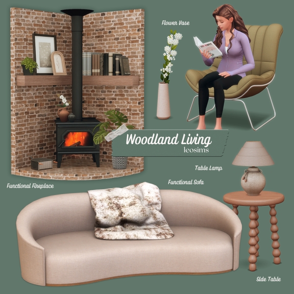 Maxis Match Woodland Living by leosims4cc - The Sims 4 Custom Content