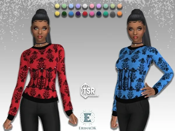 Maxis Match erinaok womens top 052925 - The Sims 4 Custom Content