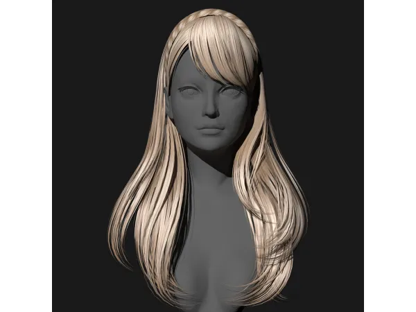 Alpha SSalon hair 68 - The Sims 4 Custom Content