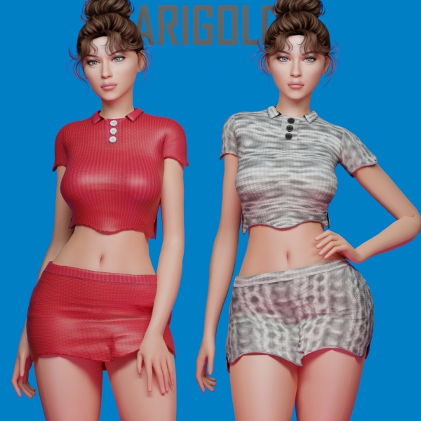 Alpha Marigold Set Crochet by marigoldsims - The Sims 4 Custom Content