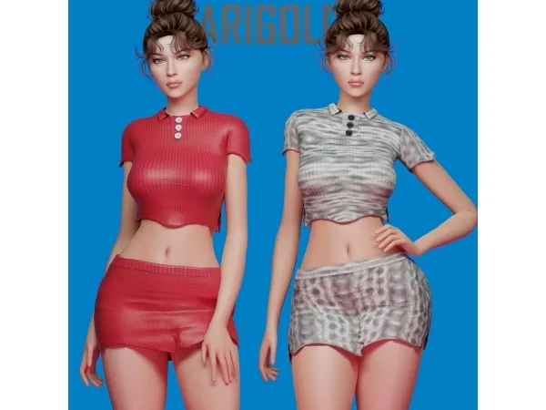 Alpha Marigold Set Crochet - The Sims 4 Custom Content
