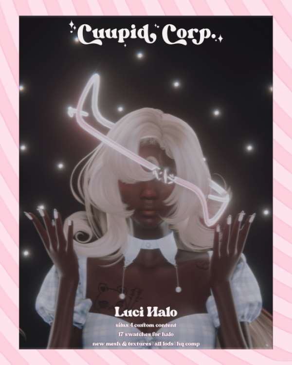 Alpha cuupid corp luci halo by missme12 - The Sims 4 Custom Content