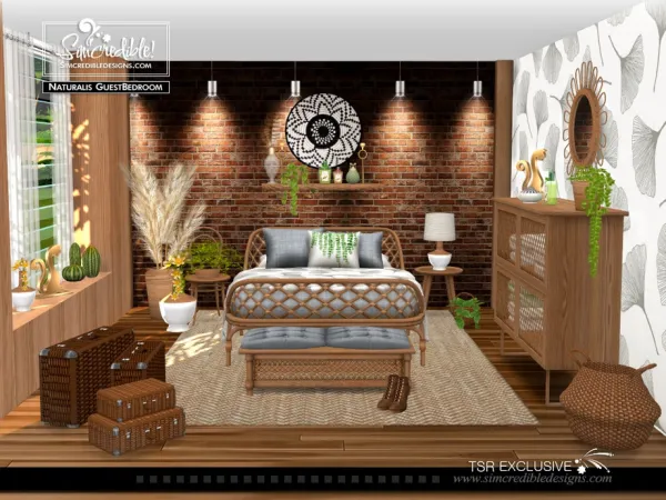 Alpha Naturalis Guest Bedroom by simcredible - The Sims 4 Custom Content