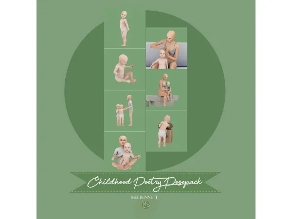 Alpha Childhood Poetry Posepack - The Sims 4 Custom Content