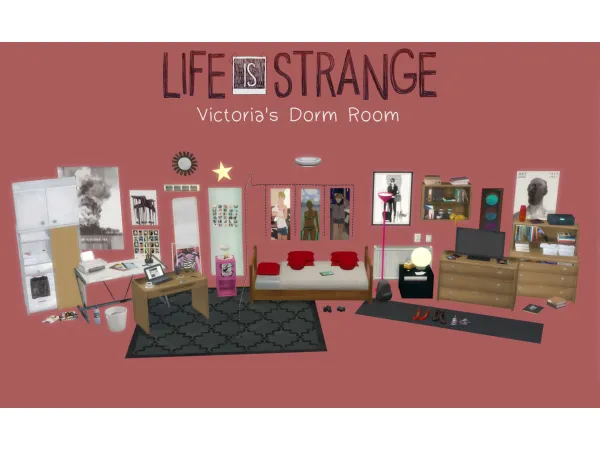 Maxis Match [Serendipitia] Life Is Strange Victoria's Dorm Room - The Sims 4 Custom Content