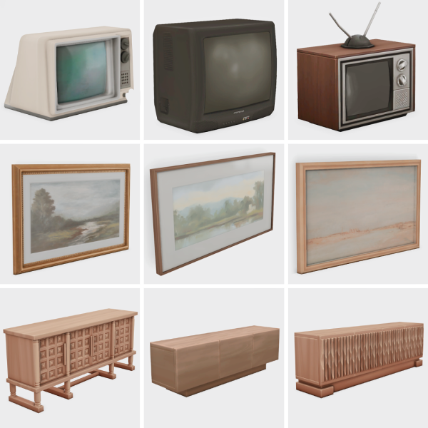 Maxis Match tv essentials sims 4 finds by simsfinds - The Sims 4 Custom Content