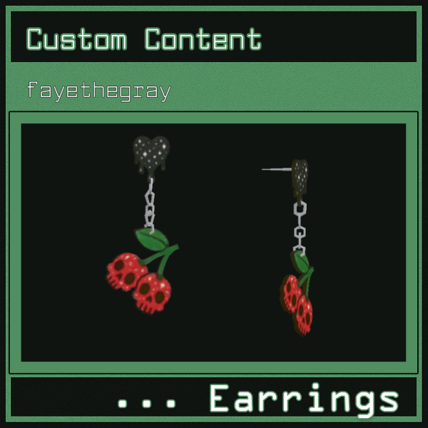 Maxis Match v2 cherry skull earrings by simsfinds - The Sims 4 Custom Content