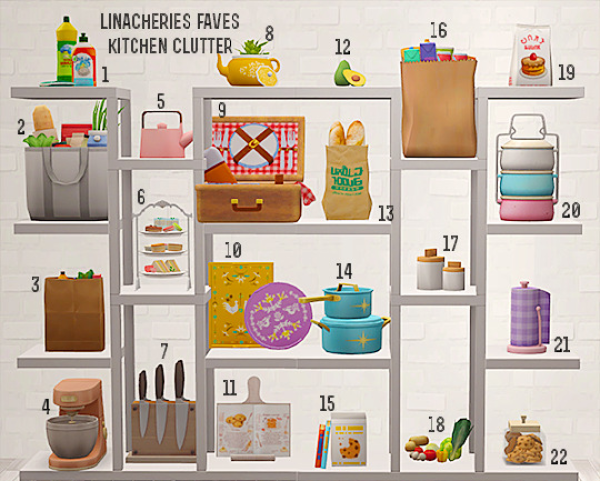 ] linacheries faves kitchen clutter by simsfinds - The Sims 2 Custom Content