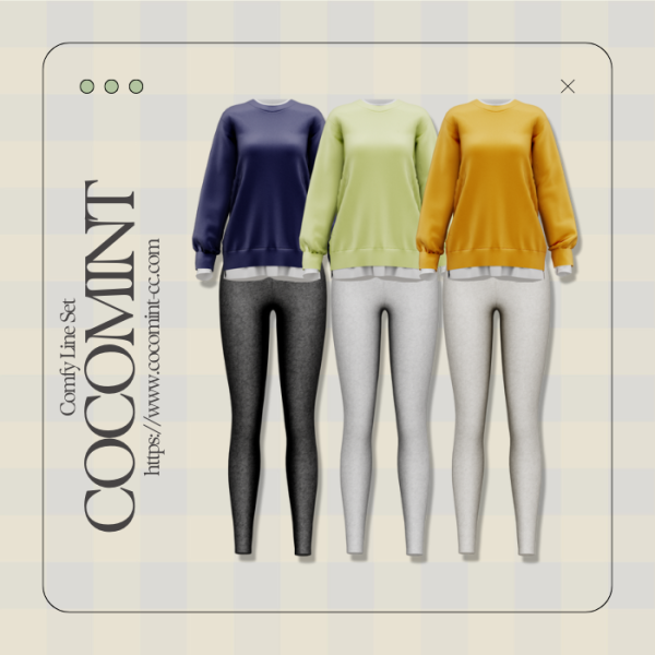 Alpha [cocomint] Comfy Line Set by cocomint - The Sims 4 Custom Content