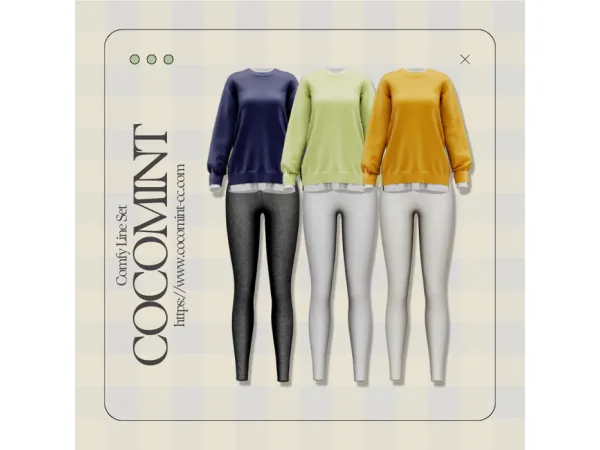 Alpha [cocomint] Comfy Line Set - The Sims 4 Custom Content