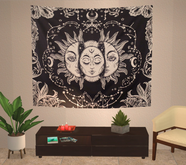 Large Wall Tapestry ilovets2cc by simsfinds - The Sims 2 Custom Content
