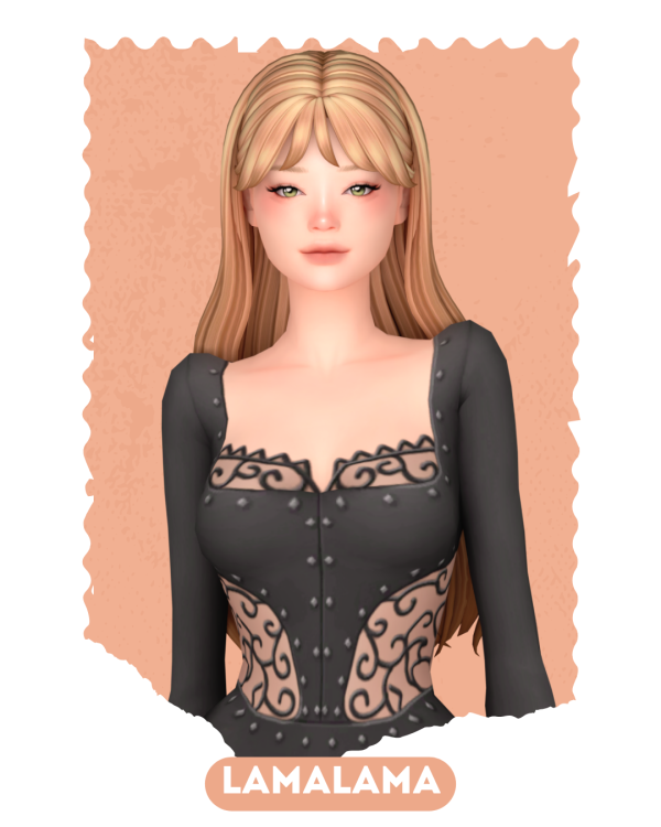 Maxis Match Hair Allannah by lama_lama - The Sims 4 Custom Content